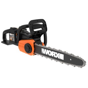 Worx WG384 Cordless Chainsaw, Battery Included, 2 Ah, 40 V, Lithium-Ion, 14 in L Bar, 3/8 in Pitch