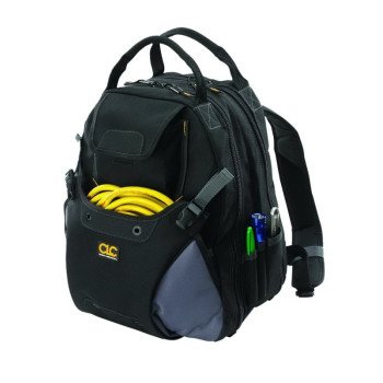 CLC 1134 Backpack, 13-1/4 in W, 8-1/2 in D, 16 in H, 44-Pocket, Polyester, Black