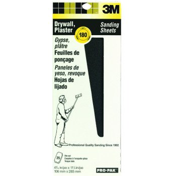 3M 99439 Sanding Screen, 11 in L, 4-3/16 in W, 180 Grit, Very Fine, Silicone Carbide Abrasive, Cloth Backing