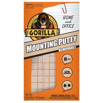 Gorilla 102745 Mounting Putty, Gray, 2 oz