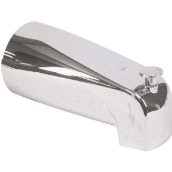 US Hardware P-522C Bathtub Spout with Diverter, 1/2 in Connection, NPT, Plastic, Chrome Plated