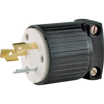 Eaton Wiring Devices L520P Electrical Plug, 2 -Pole, 20 A, 125 V, NEMA: NEMA L5-20, Black/White