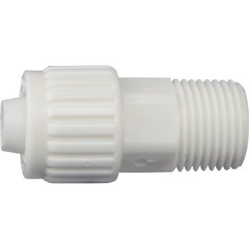 Flair-It 16842 Tube to Pipe Adapter, 1/2 in, PEX x MPT, Polyoxymethylene, White