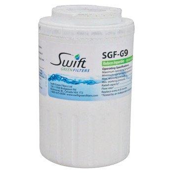 Swift Green Filters SGF-G9 Refrigerator Water Filter, 0.5 gpm, Coconut Shell Carbon Block Filter Media