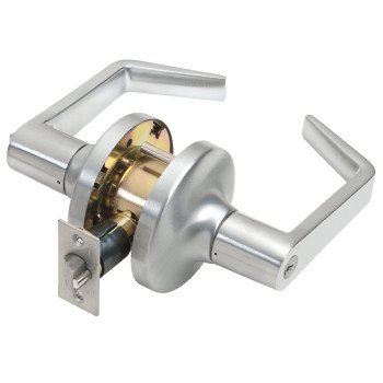Tell Manufacturing CL100011 Entry Lever, Turnbutton Lock, Satin Chrome, Steel, 2 Grade