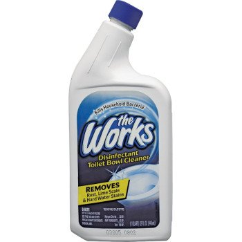 The Works 33310WK Toilet Bowl Cleaner, 32 oz Bottle, Liquid, Mint, Blue