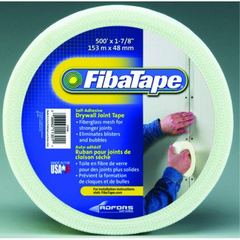 Adfors FibaTape FDW6756-U Standard Drywall Tape Wrap, 500 ft L, 1-7/8 in W, White