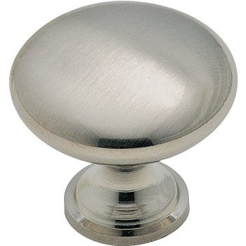 Amerock 14404SCH Cabinet Knob, 1-1/8 in Projection, Zinc, Brushed Chrome