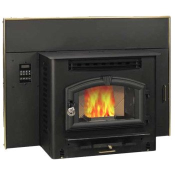 US STOVE 6041I Corn and Pellet Fireplace Insert Stove, 27-3/4 in W, 31 in D, 23-3/4 in H, 2200 sq-ft Heating, Steel
