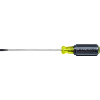 Klein Tools 601-6 Screwdriver, 3/16 in Drive, Cabinet Drive, 9-3/4 in OAL, 6 in L Shank, Acetate Handle
