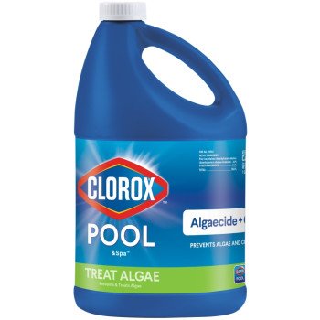 Clorox 42128CLX Algaecide and Clarifier, 128 oz, Liquid, Mild, Blue/Green