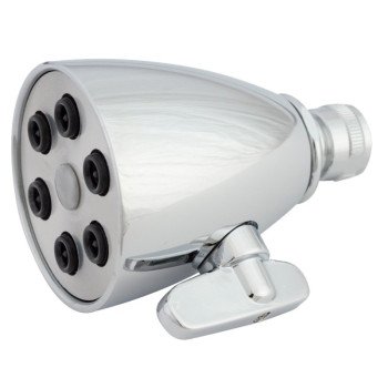 Whedon SH604C Shower Head, 2.5 gpm, 1/2 in Connection, Female, Brass, Chrome
