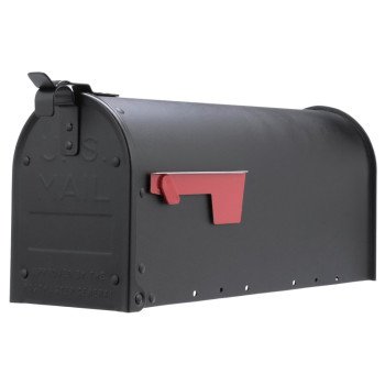 Gibraltar Mailboxes ADM11B01 Mailbox, 800 cu-in Capacity, Aluminum, Powdered, 6.9 in W, 20.8 in D, 9-1/2 in H, Black