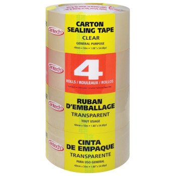 Cantech 344-00 Sealing Tape, 54.68 yd L, 1.88 in W, Clear