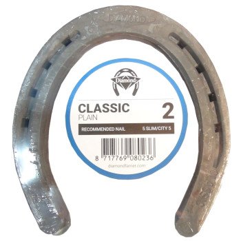 Diamond Farrier DC2PR Classic Plain Horseshoe, 1/4 in Thick, 2, Steel