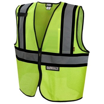 Radians DSV221-L Economical Safety Vest, L, Polyester, Green, Zipper