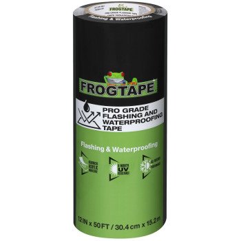FrogTape 105727 Flashing Tape, 50 ft L, 12 in W, Black, Acrylic Adhesive