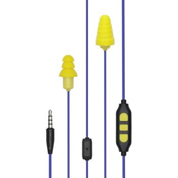 Plugfones Guardian Plus PGP-UY Earphones, 23/26 dB SPL, Blue/Yellow