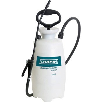 Chapin 2609E Handheld Janitorial/Sanitation Sprayer, 2 gal Tank, Polyethylene Tank, Black/White, 12 in L Wand