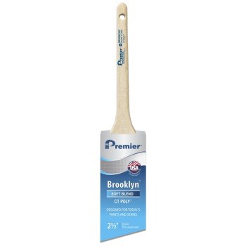 Premier Brooklyn 17282 Paint Brush, 2-1/2 in W, Thin Angle Sash Brush, 2-3/4 in L Bristle, Polyester Bristle