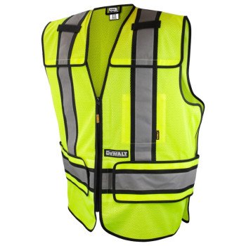 Radians DSV421-S/L Adjustable Safety Vest, L/S, Polyester, Green, Zip-N-Rip