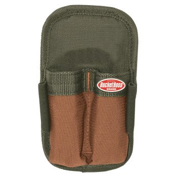 Bucket Boss 54180 Double-Barrel Sheath, 2-Pocket, Poly Ripstop Fabric, Brown/Green, 4 in W, 7 in H, 1-1/2 in D