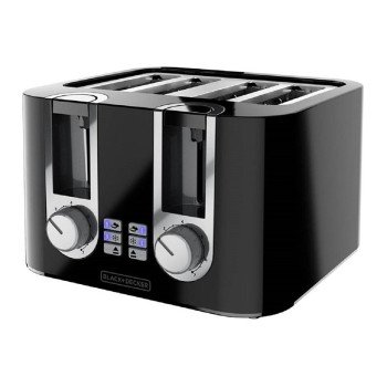 Black+Decker TR0045B Toaster, 850 W, 4 -Slice, 7, Black