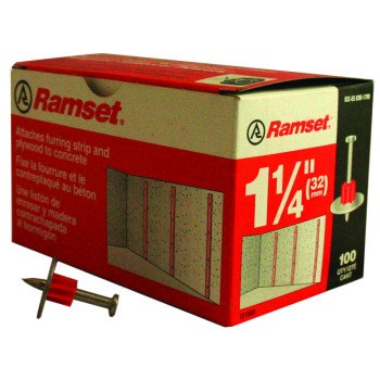 Ramset 1510SD Washered Pin, 0.145 in Dia Shank, Steel, Zinc