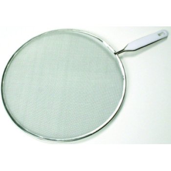 Chef Craft 21006 Splatter Screen, 10 in Dia, Stainless Steel Screen, Aluminum Frame, White, Dishwasher Safe: Yes