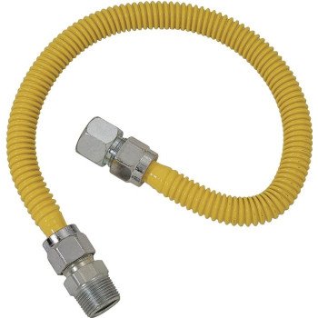 BrassCraft ProCoat Series CSSC21-30 Gas Connector, 3/4 x 3/4 in, Stainless Steel, 30 in L