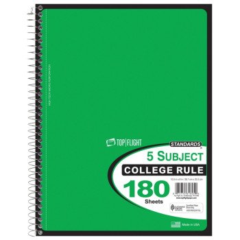 Top Flight WB2185DPF Series 4511955 Notebook, Micro-Perforated Sheet, 180-Sheet, Wirebound Binding