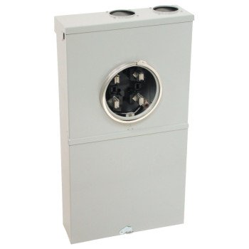 GE TSM420CSCUP Meter Socket Load Center, 200 A, 4-Space, 8-Circuit, Ring, NEMA 3R Enclosure, Surface