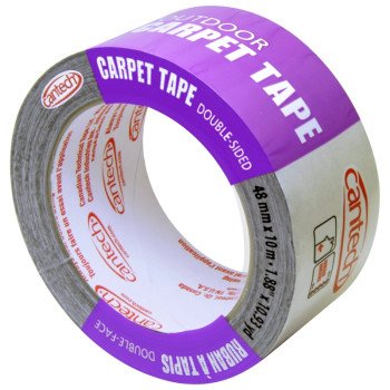 Cantech 387-10 Carpet Tape, 10.93 yd L, 1.88 in W, Cloth Backing, Black