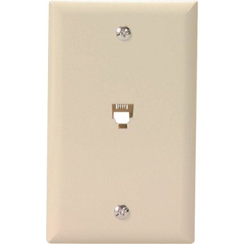 Eaton Wiring Devices 3532-4V Telephone Jack with Wallplate, Thermoplastic Housing Material, Ivory