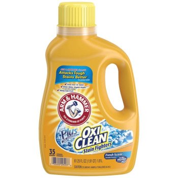 Arm & Hammer Plus OxiClean 97542 Laundry Detergent, 62.5 oz Bottle, Liquid, Clean Fresh