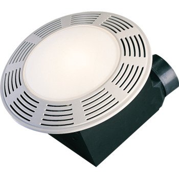 Air King AK863L Exhaust Fan, 0.8 A, 120 V, 100 cfm Air, 3.5 Sones, CFL, Incandescent Lamp, 4 in Duct, White