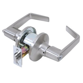 Tell Manufacturing CL100201 Entry Lever, Turnbutton Lock, Satin Chrome, Steel, 2 Grade