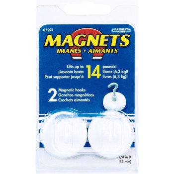 Magnet Source 07291 Magnetic Hook, 2-Hook, 14 lb