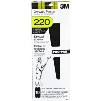 3M 99436 Sanding Screen, 11 in L, 4-3/16 in W, 220 Grit, Silicone Carbide Abrasive, Cloth Backing