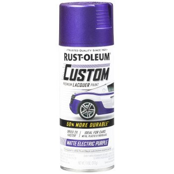 Rust-Oleum 340567 Premium Custom Lacquer Paint, Matte, Electric Purple, 11 oz, Aerosol Can
