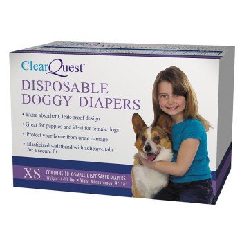 ClearQuest US948 10 Disposable Extra-Small Doggy Diapers, 9 to 18 in W